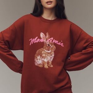 By Anthropologie Graphic Pullover Sweatshirt